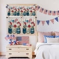 thumbnail image 5 of Independence Day Kitchen Curtains Valances 3 Piece Set, Red White Daisy Bottle Rod Pocket Tier Curtain and Valance Drapes for Small Window 36 Inch Length for Bedroom Cafe, 5 of 9