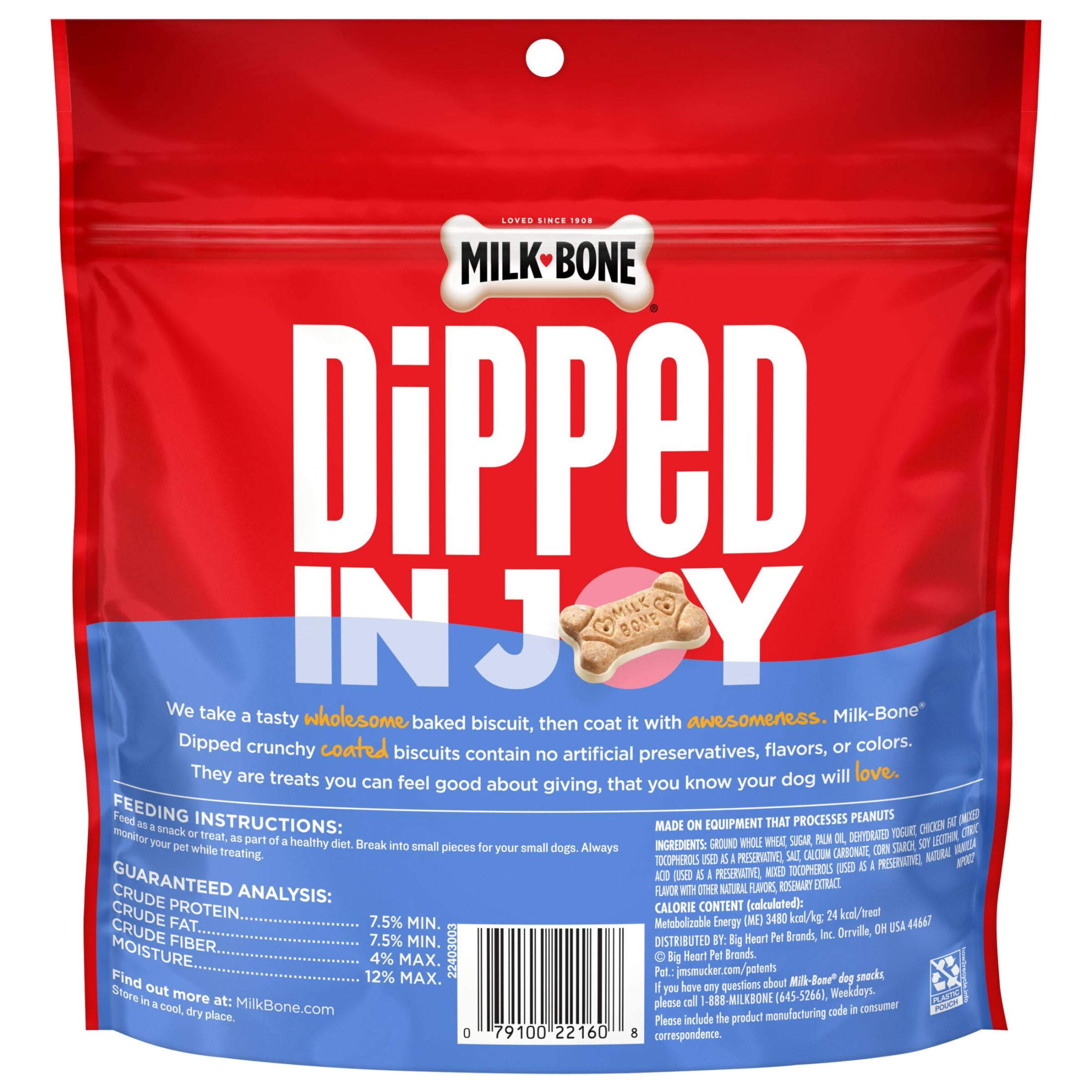 (4 pack) Milk Bone Dipped Dog Biscuits Baked With Vanilla Yogurt, 12 oz