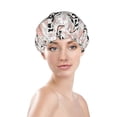 thumbnail image 2 of Cow Print Cowboy Hat Boots Flower Shower Cap, Reusable Bath Hair Hat for all Hair Lengths Hair Cover with Elastic Band Double Waterproof Layers Bathing Hat, 2 of 5