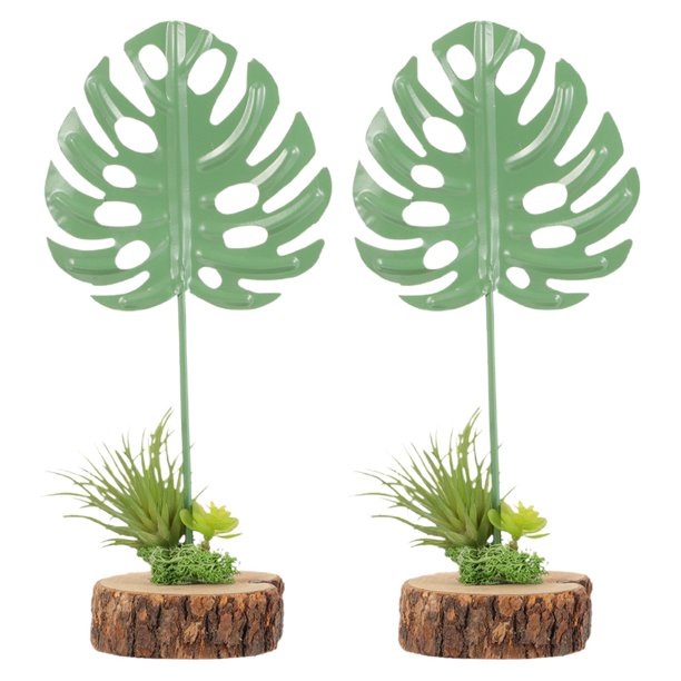 2 piezas de planta artificial Monstera Deliciosa, palmera tropical de imitación, planta de queso suizo falso, árbol artificial en maceta para decoración del hogar, oficina y sala de estar