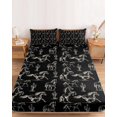 thumbnail image 2 of Queen Size Fitted Sheet Set - Western Wild Horse 3 Piece Bedding Sets 16" Deep Pocket Fitted Sheet with 2 Pillowcases, Desert Cactus Vintage Black Brushed Microfiber Hotel Luxury Bed Sheets, 2 of 9