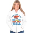 thumbnail image 4 of Retro Cartoon Head Over Heels for USA Unisex Plus Size Zip Hoodie Brisco Brands 3X, 4 of 5