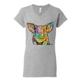 thumbnail image 3 of Dean Russo The Pig Animal Lover Women's Standard V-Neck Tee, Heather Grey, Small, 3 of 6