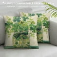 thumbnail image 3 of Leisuo  Lucky Clover Shamrocks Throw Pillow Cover Spring pillows Decorative Throw Pillow Covers Watercolor Clovers Mason Jar Pillow Case Farmhouse Green Leaves Couch Cushion Case for Sofa, 3 of 5