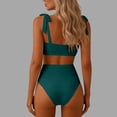 thumbnail image 5 of Hurxie Women's High Waisted Tummy Control 2 Piece Swimsuits Full Coverage Square Neck Bikini Sets High Leg Bathing Green,S, 5 of 5