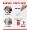thumbnail image 4 of Drywall Hand Tool Kit - Stainless Steel Joint Knife, Taping Knives, Painter Scraper, Mud Pan, 4 of 6