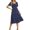 Navy, variant on Aayomet Plus Size Dresses Women's Square Neck Short Sleeve Summer Dress A Line Sundress Tunic Flowy Pleated Midi Dress,Navy S