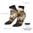 thumbnail image 6 of Rateoe Funny Bald Eagle Pattern Quarter Crew Socks,Toe Seamed Ankle Socks,Cotton Cushioned Breathable Athletic Crew Sports Socks, 6 of 7