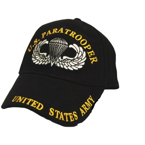 Eagle Emblems Mens US Paratrooper Embroidered Ball Cap Adjustable Black