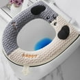 thumbnail image 1 of Funda de asiento de inodoro de felpa | Almohadilla suave y acolchada para asiento de inodoro | Protector de asiento de inodoro lavable | Cojín acogedor para asiento de baño, 1 of 6