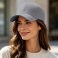 thumbnail image 5 of Plain Baseball Cap Adjustable Running and Outdoor Unisex Hat Light Gray One Size, 5 of 7