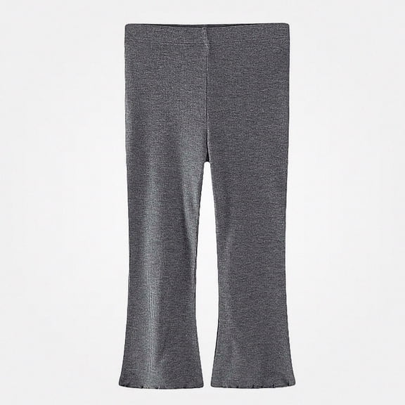Afuyipoi Girls Flare Leggings Pants Fall Cotton Knit Dark Gray 3T