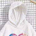 thumbnail image 5 of Mifsaly Toddler Girls Hoodies Heart Butterfly Print Long Sleeve Hooded Sweatshirts Fall Winter Everyday Casual Warm Pullover White,9-10Years, 5 of 6