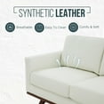 thumbnail image 4 of Leisuremod Chester Modern Leather 3 Seater Sofa With Birch Wood Base Mid Century Living Room Couch (White), 4 of 12