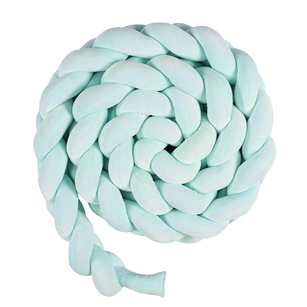Almohada de bola de nudo largo tejida, bola de nudo, cama decorativa para habitación de niños