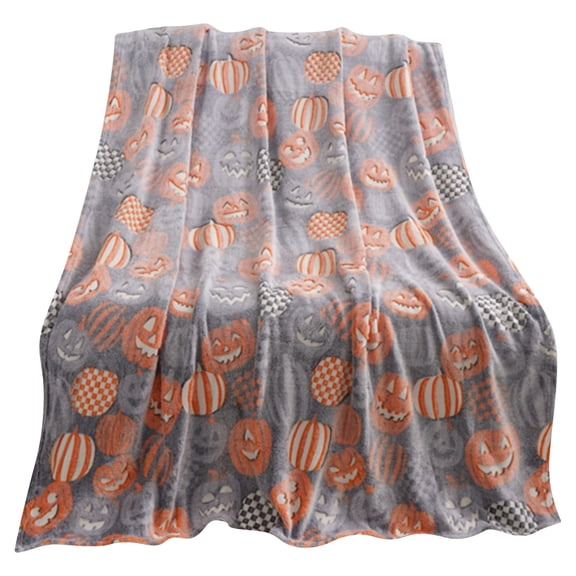 Cozy Halloween Blanket - Super Soft Flannel Halloween Throw Blanket, Cute Spooky Blanket for Sofa Bed, Halloween Plush Autumn Blanket