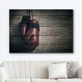 thumbnail image 2 of wall26 Canvas Print Wall Art Wood Panel Effect Brick Wall Retro Vintage Red Boxing Gloves Sports Fitness Photography Realism Decorative Scenic Multicolor for Living Room, Bedroom, Office - 24"x3, 2 of 5