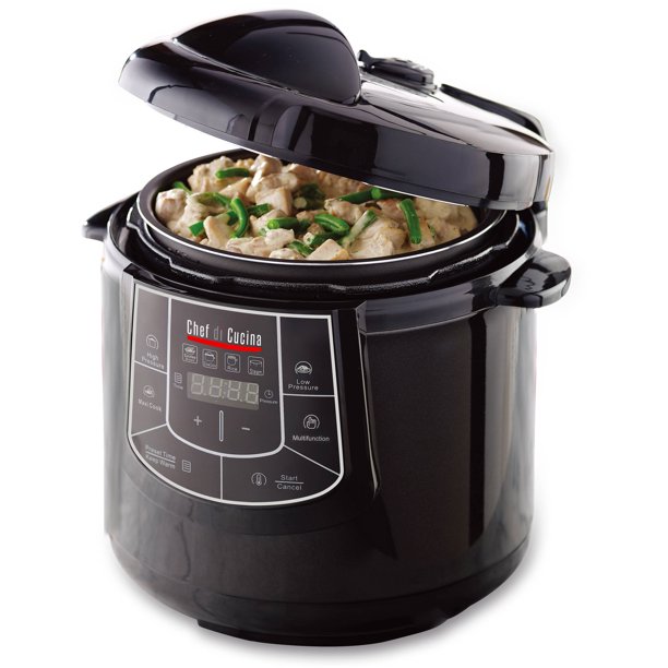 Chef Di Cucina 6Quart Electric MultiPressure Cooker, Black Walmart