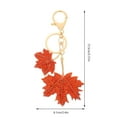 thumbnail image 2 of FOMIYES Fall Leaves Keyring Maple Leaf Shape Keychain Red Zinc Alloy Hanging Decor 1Pcs 5.3X2.4X0.4In, 2 of 8