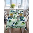 thumbnail image 3 of Blueberry Botanical Rectangle Tablecloth, Green Spring Leaves Branches Waterproof & StainResistant Tablecloth, Washable Oil-proof Table Cover for Dining/Party/Wedding/Camping/Buffet 60x102 In, 3 of 9