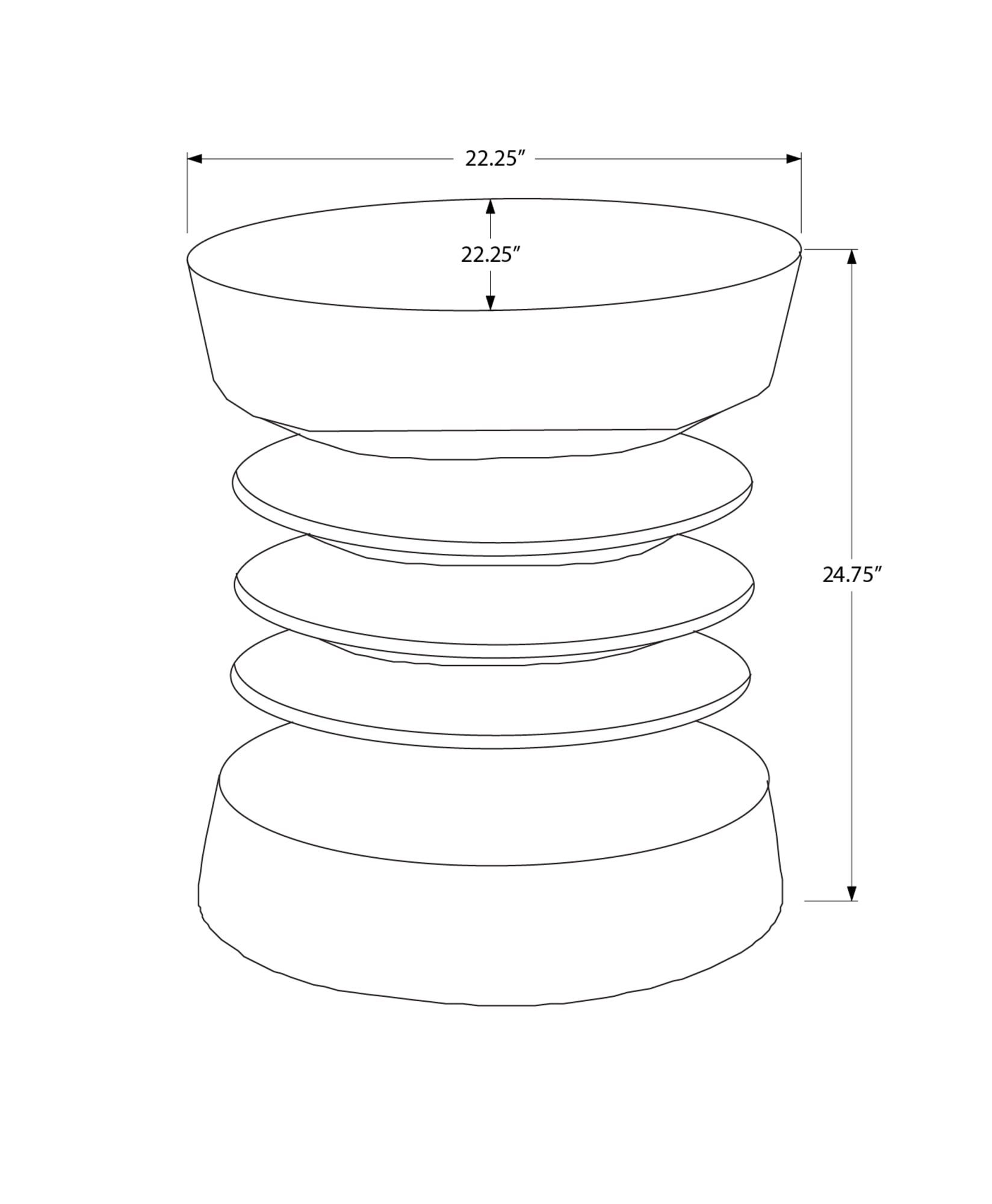 Monarch Specialties - Accent Table, 25"H, Indoor Or Outdoor, Side Table, End, Bedroom, Living Room, Nightstand, Round, Black, Contemporary, Modern