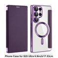 thumbnail image 3 of S25 Ultra Magnetic Leather Flip Case, Heavy Duty Shockproof Protection, Wireless Charging Support, Thin Portable Design, Anti-Fingerprint, Easy Clean, 3 of 9
