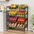 thumbnail image 4 of Carrito de almacenamiento de cocina Evermagin Rolling Fruit Cesta de 4 niveles, 4 of 8