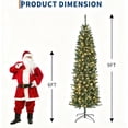 thumbnail image 2 of Bingirl Sleek & Pre-Lit: 7ft6in Artificial Slim Christmas Tree - Hinged Structure for Easy Assembly, Metal Stand Included, Ideal for Home, Shops & Holiday Decorations, 2 of 7