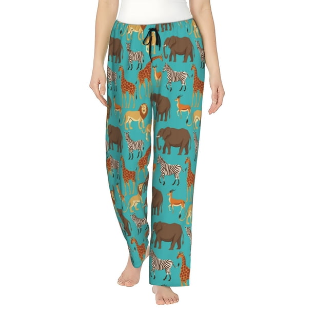 Balery Cute Animals Pantalones de pijama para mujer, pijamas ultraligeros, pantalones de estar por casa-3X-Large
