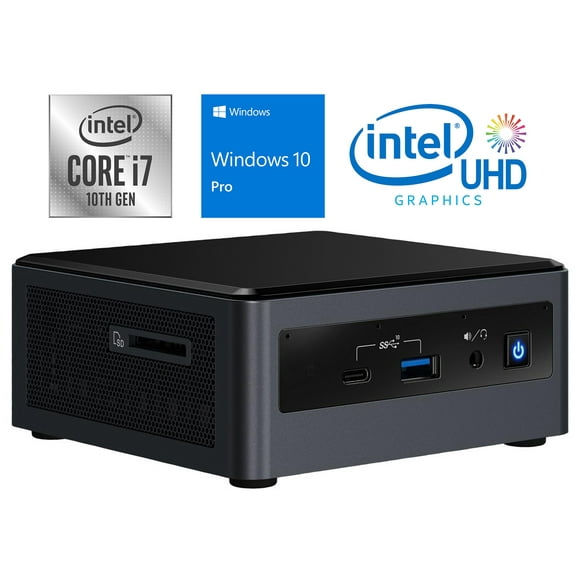 Refurbished Intel NUC10i7FNH Mini PC, Intel Core i7-10710U Upto 4.7GHz, 8GB RAM, 256GB SSD, HDMI, Thunderbolt, Card Reader, Wi-Fi, Bluetooth, Windows 10 Pro