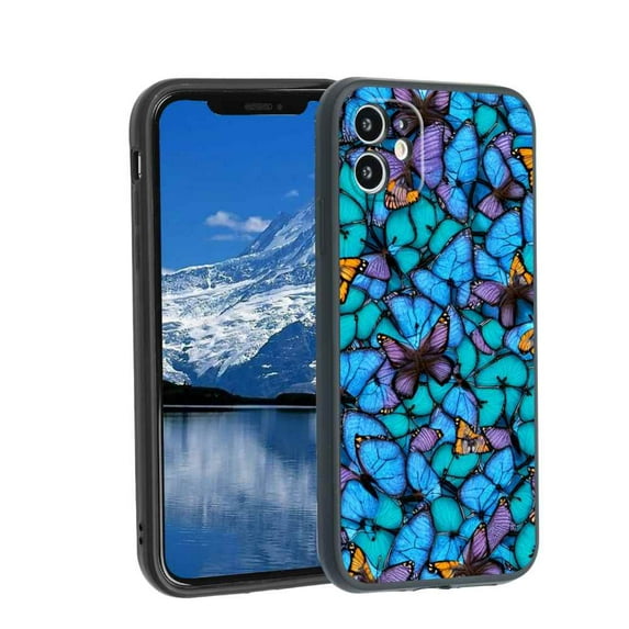 Butterflies-jpg Phone Case, Degined for iPhone 12 Case Men Women, Flexible Silicone Shockproof Case for iPhone 12