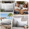 thumbnail image 4 of Grey Ombre Outdoor Pillow Covers 20x12 Set of 2, Waterproof Patio Throw Pillowcase Protectors, Summer Minimalist Ocean Waves Lumbar Decorative Pillow Shams Cushion Covers for Seat Bed Couch Sofa, 4 of 8