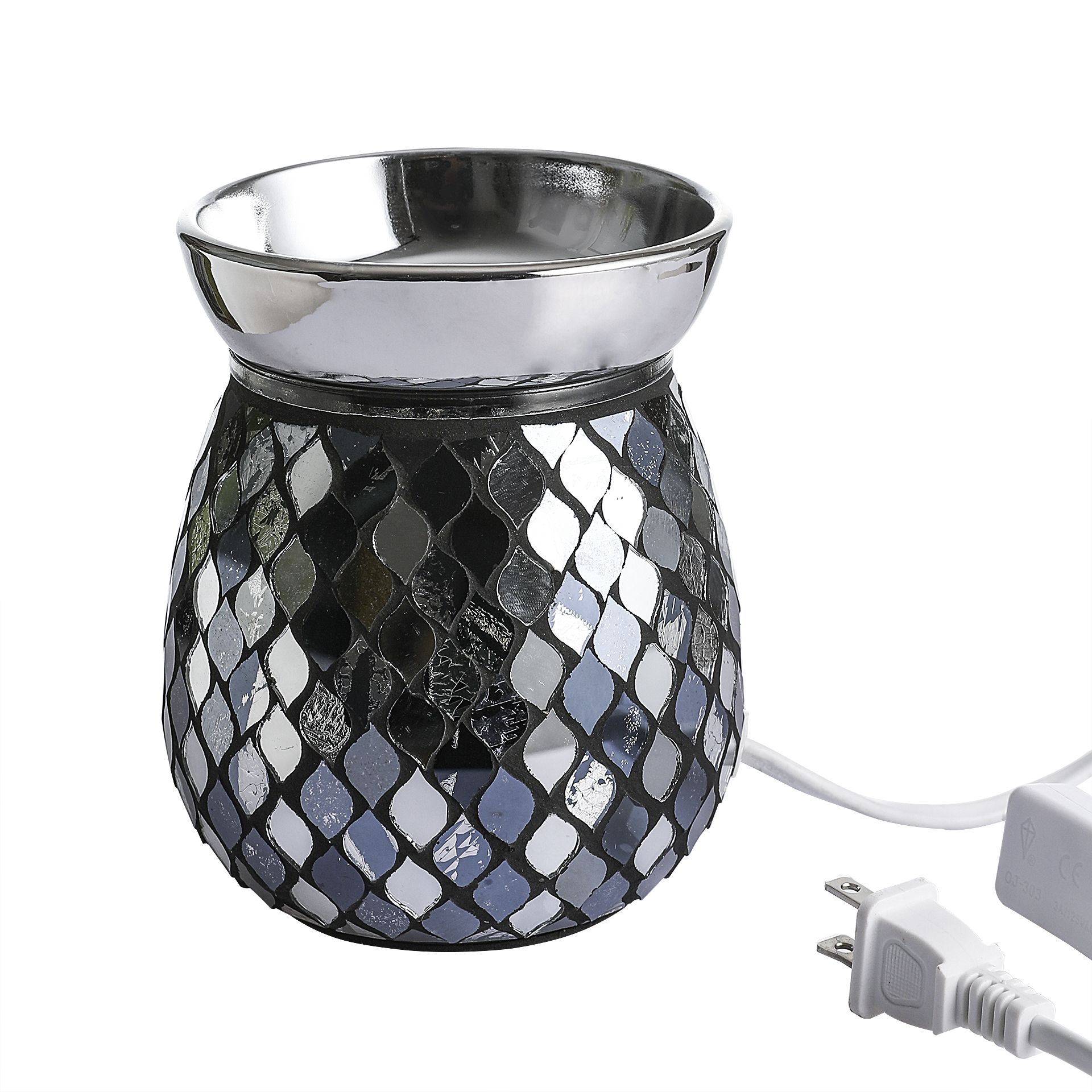 4.9X5.7 inch Mosaic Glass Fragrance Warmer, Electric Wax Warmer