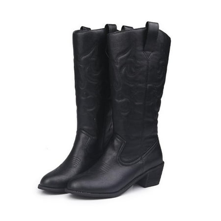 

huanledash Autumn Winter Women Fashion Leisure Plus Size Low-heeled Boots Casual Warm Shoes