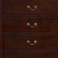 thumbnail image 4 of Ryla Tall Dresser Chest, 5 Drawers, Metal Handles, Cherry Brown Solid Wood, 4 of 5