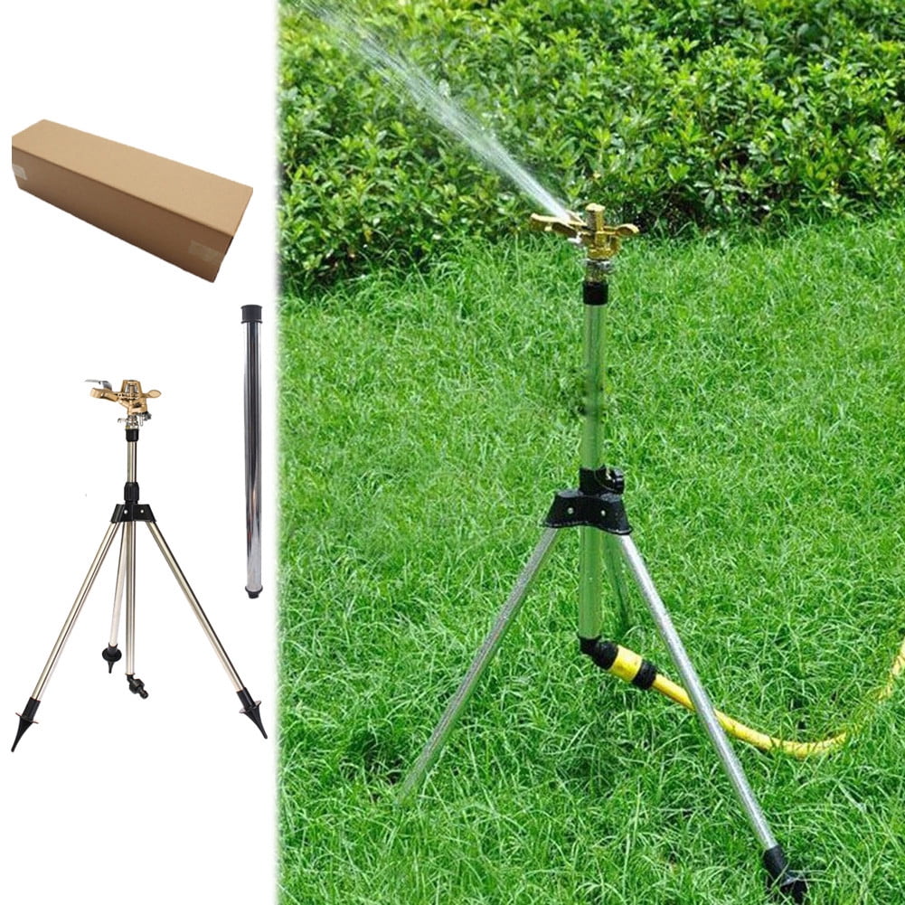 LLDYYDS Tripod Sprinkler Automatic Rotating Sprinkler with Stainless Steel Tripod Stand for 360-Degree Lawn Irrigation