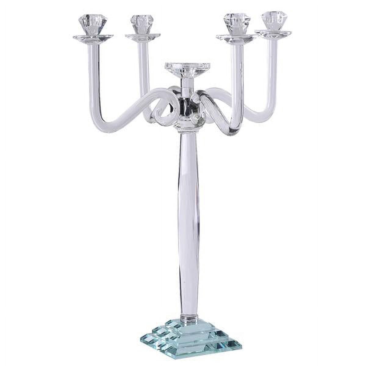 Balsa Circle 27" Clear 4 Arm Crystal Glass Candelabra Candle Holder Wedding Party Decarations