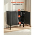 thumbnail image 3 of VEVOR Coffee Bar Cabinet, Mid Century Fluted Coffee Bar Table with 2-Tier Storage, Buffet Stand Cabinet with Barn Door, Sideboard Buffet Station for Living Room, Entryway, 31.5 x 14.7 x 31.5 in, Black, 3 of 9