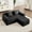 Black + 2 Seat Sofa + 1 Movable Ottomans, variant on Noble House 2-Seat L-Shape Cloud Sectional Sofa, Boneless Design, Throw Pillows & 1 Movable Ottoman, Corduroy Fabric,Pink