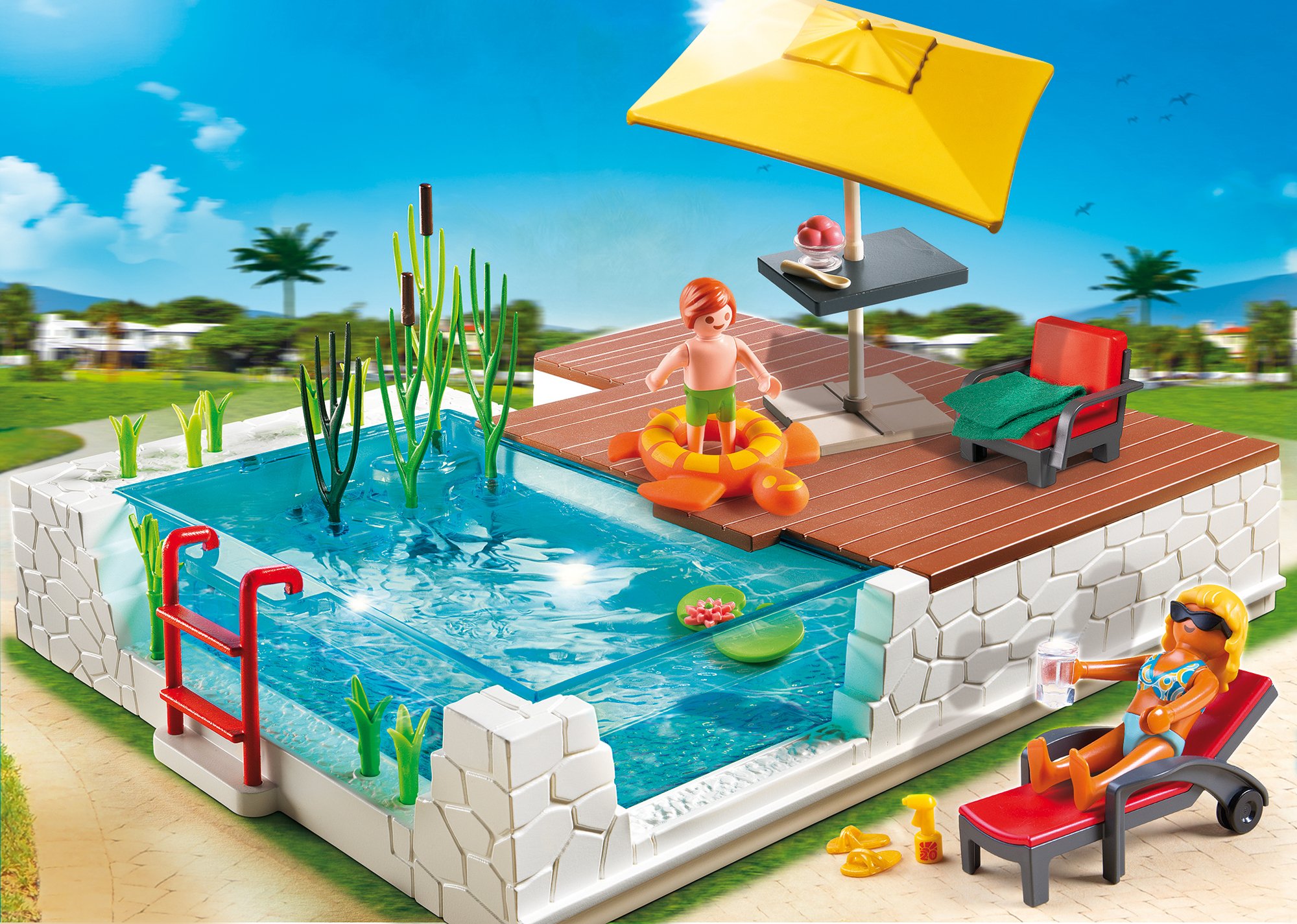 playmobil baby pool with slide