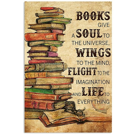 Love Reading Poster Books Give A Soul To The Universe Wings To The Mind Home Living Decor Art Print Gifts For Book Lover Wall Art Print 11 x 17 Inch Poster