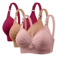 thumbnail image 1 of Timegard 3pc Plus Size Bras for Women Wireless Adjustable Strap Full Support Breathable Everyday Bra, 1 of 5