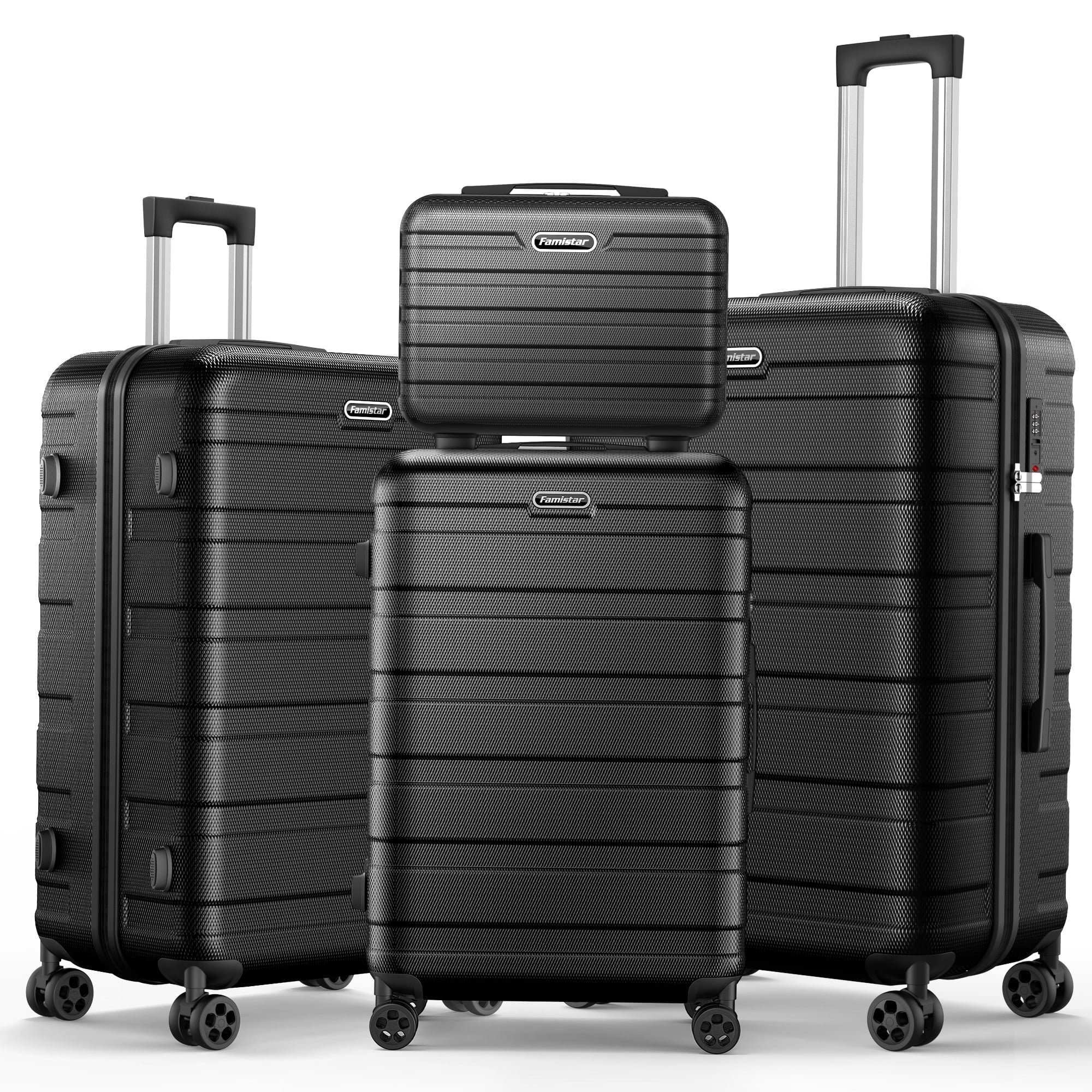 4Pcs Black Luggages