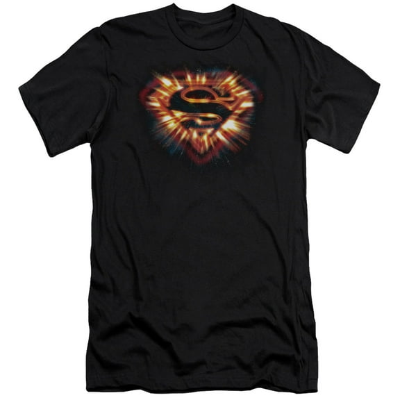 Superman - Space Burst Shield - Premium Slim Fit Short Sleeve Shirt - X-Large