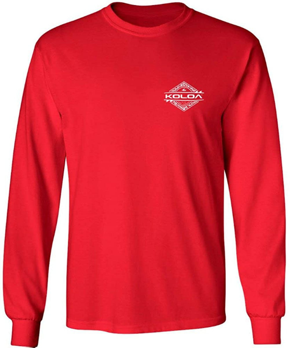 Big & Tall Joe's USA Koloa Surf Long Sleeve Thruster Logo Heavy Cotton T-Shirts Regular