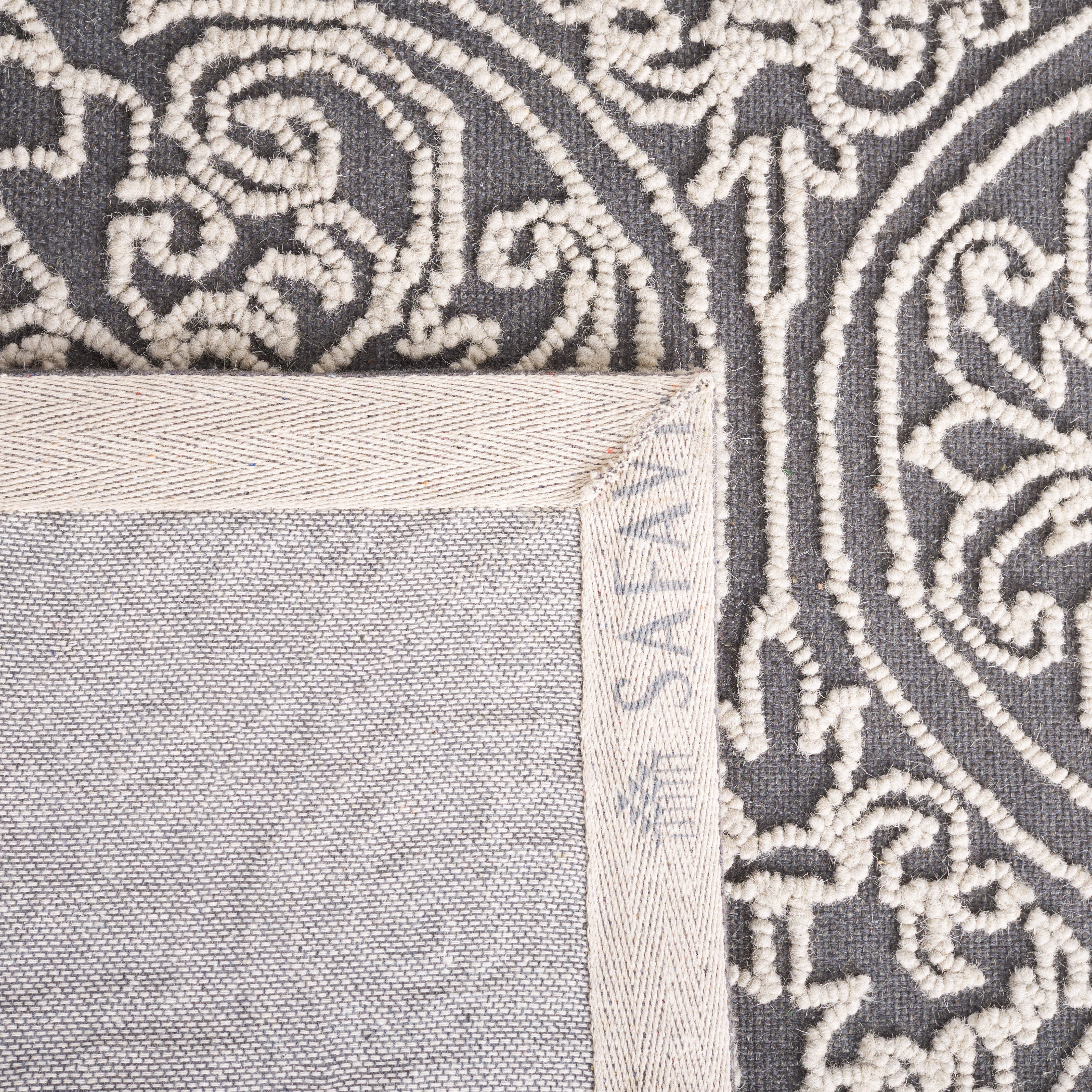 SAFAVIEH Trace Burton Geometric Runner Rug, Dark Grey/Light Grey, 2'3" x 12'