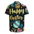 thumbnail image 4 of Idoravan Shirts for Men Big and Tall 4Xl Plus Size Tops 4X Short Sleeve Men's Fashion Casual Easter Print Shirt Short Sleeve Short Sleeve Lapel Shirt Top, 4 of 5