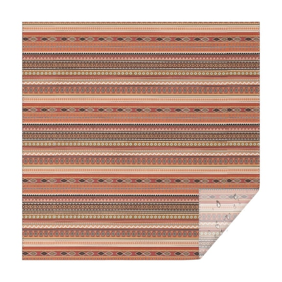 Brown Geometric Striped Pattern Square Tablecloth,Waterproof Square Table Cover,Wipeable Spillproof Washable Table Cover for Home Kitchen Party Decor 42"X42"(107x107cm)