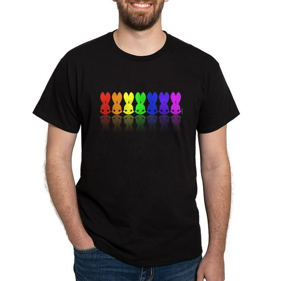 CafePress - Rainbow Easter Bunnies Dark T Shirt - Men's Classic Graphic Cotton T-Shirt