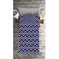 thumbnail image 3 of Ambesonne Nautical Quilted Coverlet 2 Pcs, Zig Zag Modern Pattern, Twin Size, Dark Purple White, 3 of 4